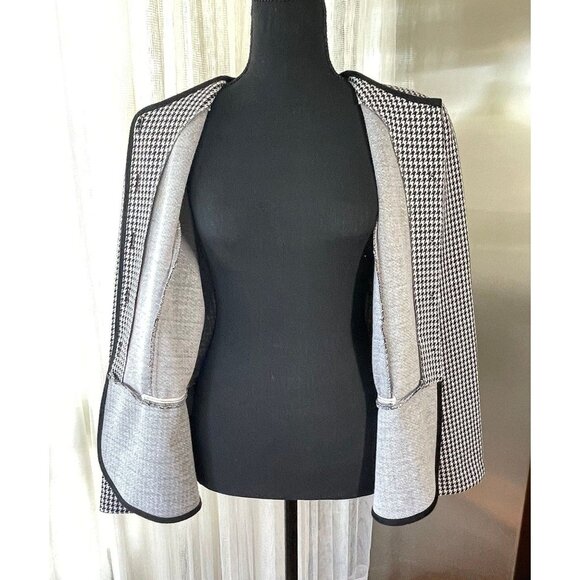 Vintage 80s blazer, black & white houndstooth jacket, D'Allaird's, 10/12 (M/L) - Picture 3 of 10